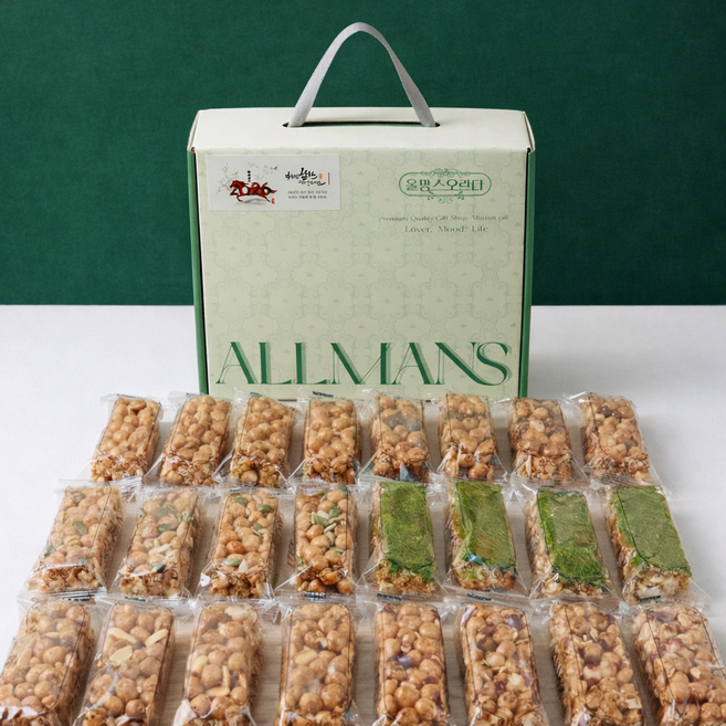 말랑~ 쫀득! 올망스 오란다 플레인 강정 (중 24개입 - 그린 상자), 20g, 24개