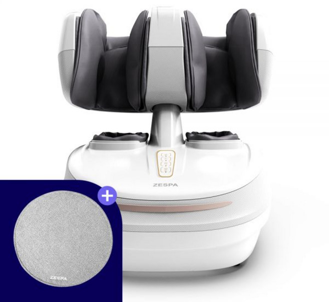 제스파 블레니스 분리형 공기압 무릎 종아리 발 마사지기 온열 다리 안마기 ZP5065 전용러그 증정, 화이트그레이 ZP5065, 원형러그(80cm)브라운 ZP545BR