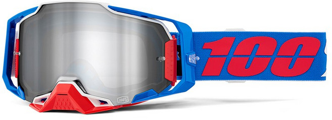 100% 백퍼센트 아르메가 미러 렌즈-바이크 오토바이 고글 (옵션선택), 아이언클래드 - 실버 미러 렌즈, 1개