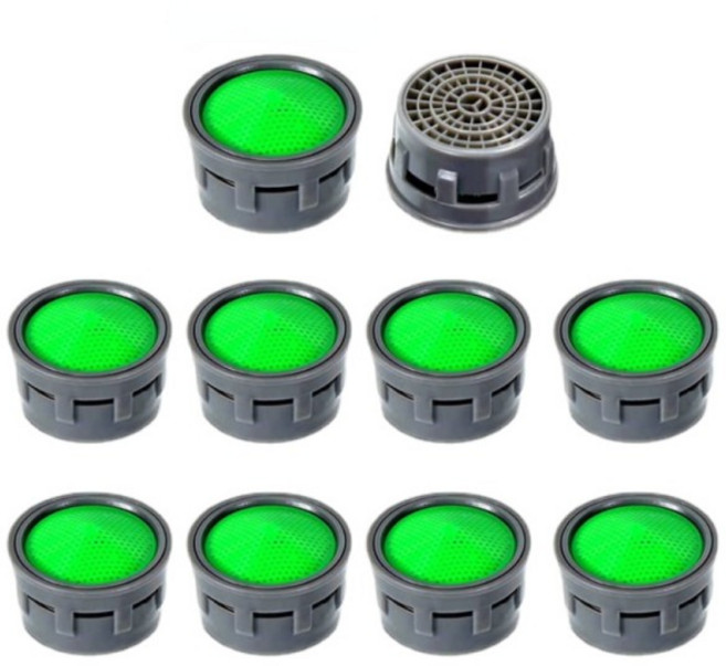 10PCS 분지 탭 필터-탭 통풍기-수도꼭지 플라스틱 삽입 교체 노즐 필터-수도꼭지 흐름 제한 장치 교체 부품, 세면대부속품 부품 10개 분지 탭 필터-탭 통풍기-수도, 10개