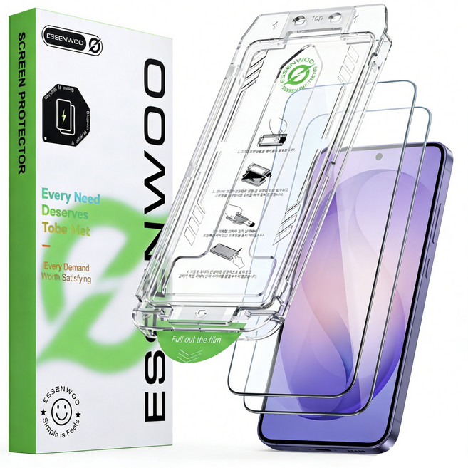 ESSENWOO AR 저반사 강화유리 필름 눈부심 방지 3D 풀커버 초슬림 0.16mm 고투명 보호필름2p, 1세트