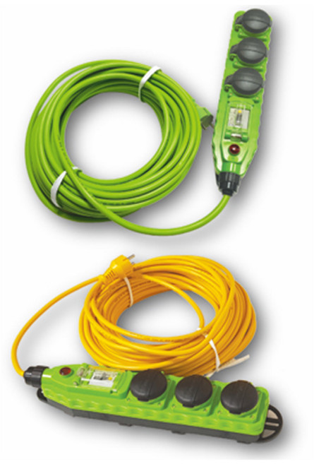 반야일렉트릭 BY-52-1 3구 누전차단기 부착형 ELB 작업선 연장선 산업용 방우형 노출 콘센트 멀티코드 멀티탭, 혼합