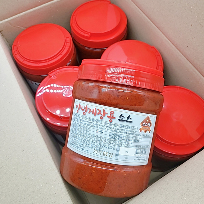 도매/업소용 대용량 양념게장소스 12kg(2kg X 6개입)양념새우장소스 국내가공, 2kg