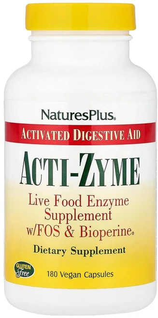 NaturesPlus 액티자임 소화 효소 블렌드 Acti-Zyme, 1개, 180정 - 쿠팡