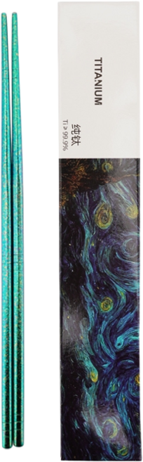 SNOWROCK TITANIUM 冰花純鈦筷子 22.8CM 冰花綠 家用防滑中空設計, 1個, 冰花筷子