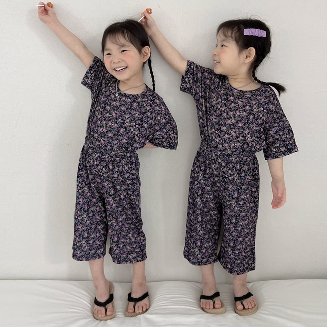 꽃7부플리츠 아동복 아기바지 아동상하여름세트