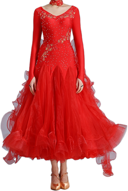 모던드레스 여성 댄스복 사교 우아한 라틴 왈츠탱고