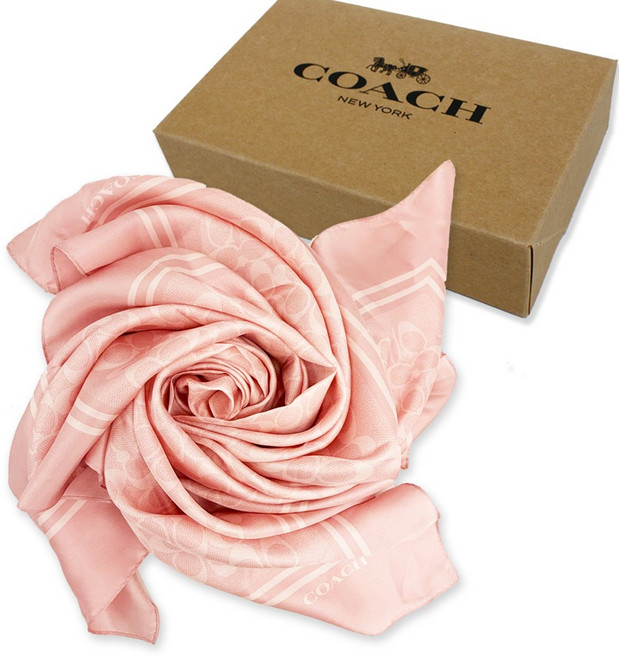 COACH 經典 Logo 蠶絲方巾