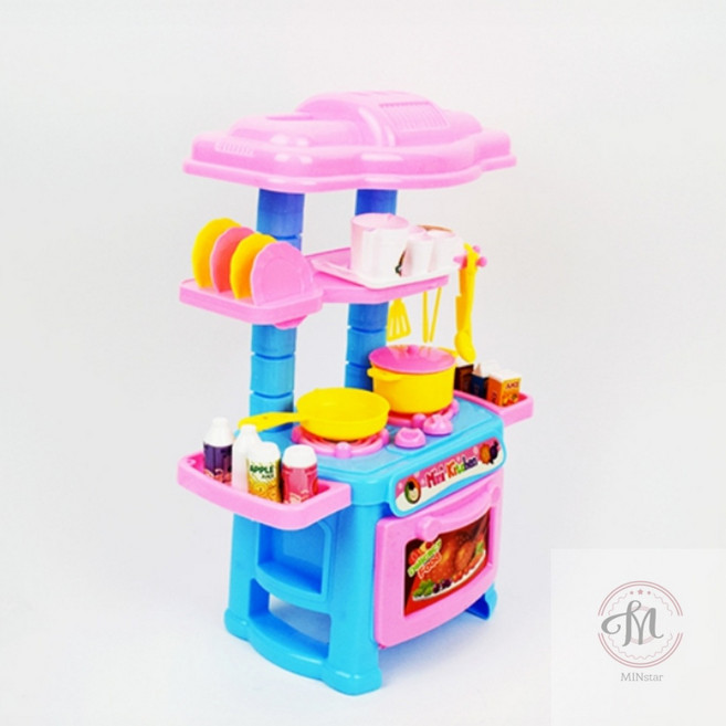 민스타몰 주방놀이세트 여아선물 즐거운요리주방장난감 유아교구제작 어린이집교구만들기 돌아기선물 유아싱크대 소꿉식기세트 만2세장난감 3세교구, 1개
