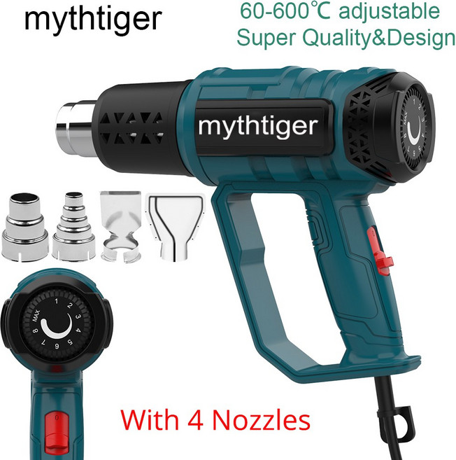 납땜 온도 조절기용 드라이어 건설 헤어 히트 키트 산업용 에어 디지털 220V 2000W, 색상 7 EU 4 GIFT