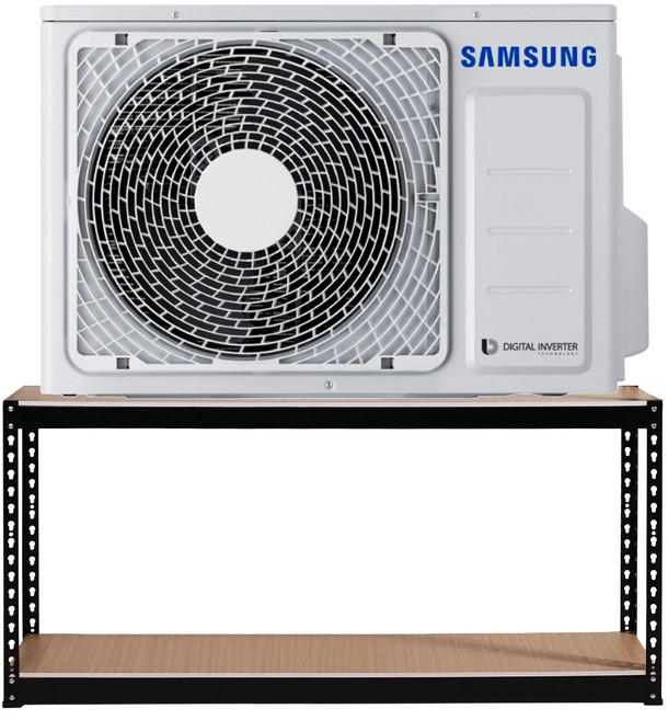 실외기선반 에어컨 앵글 설외기거치대 받침대 철제선반, 1.5단, 블랙