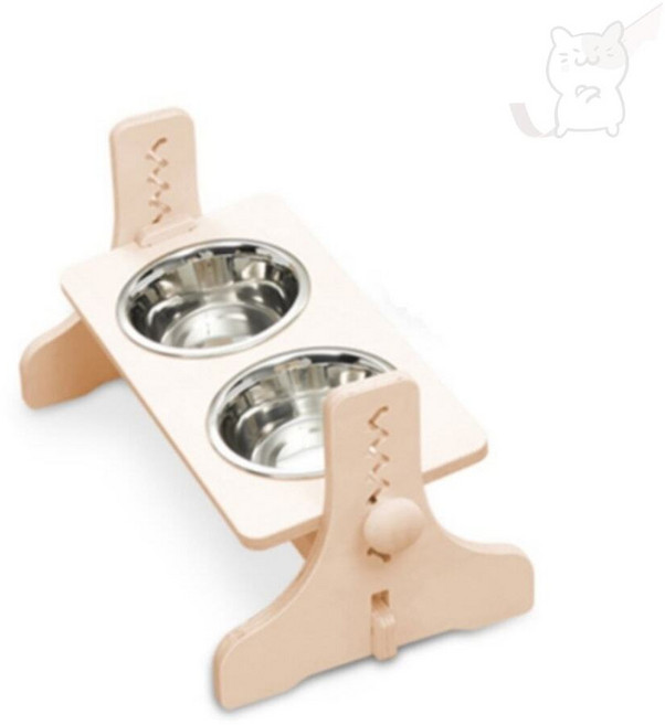 서무스토어 높이조절 원목식탁 2구 화이트 대형견식기