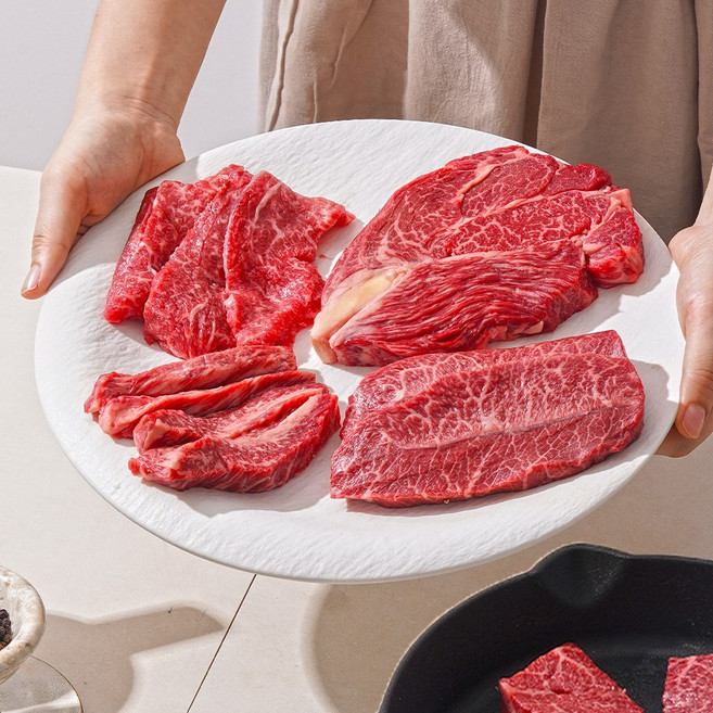 1++한우 오마카세 400g 등심+갈비살+부채살+로스구이 4종, 1개