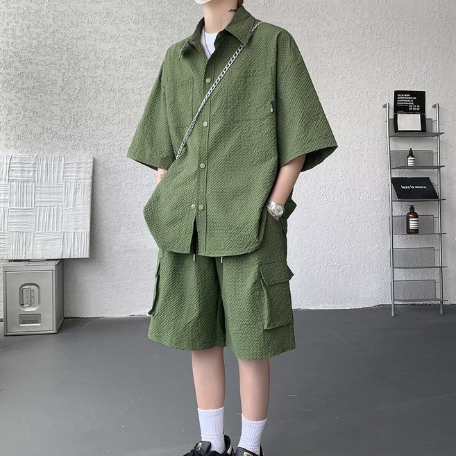 스타일닥터 남자 여름 아웃도어 자외선차단 세트 운동복 데일리룩 빅포켓 상의+반바지