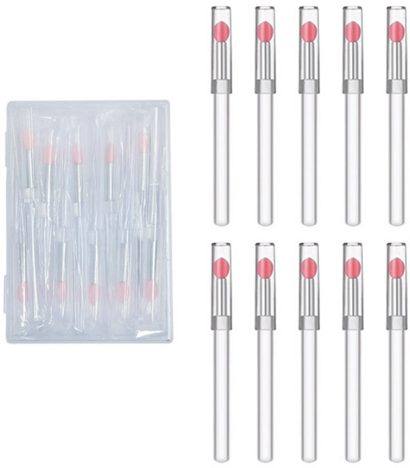 네일룸 실리콘 립브러쉬 휴대용브러쉬, 10개, 연핑크