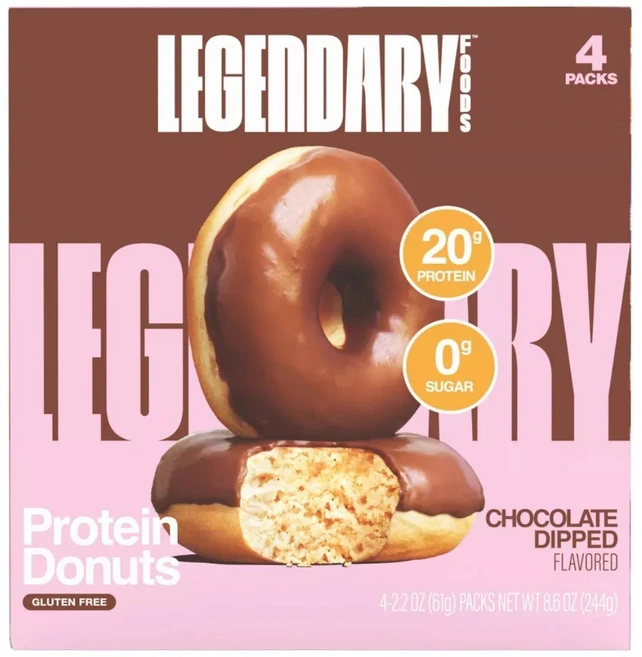 레전더리 푸드 프로틴 초코 도넛 글루텐 프리 20g 단백질 Legendary Foods Gluten Free and Keto Friendly Protein Donuts, 4개, 61g - 쿠팡