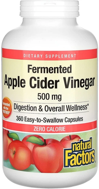 Natural Factors 애플 사이다 식초 500mg 캡슐 360정, NaturalFactors애플사이다식초500mg캡슐36, 1개 - 쿠팡