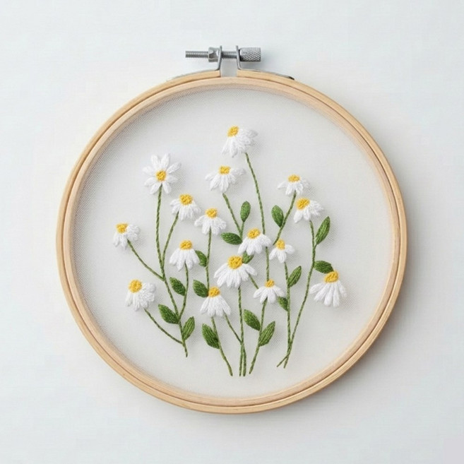 프랑스자수 패키지 DIY키트 플라워 취미, A, 1개