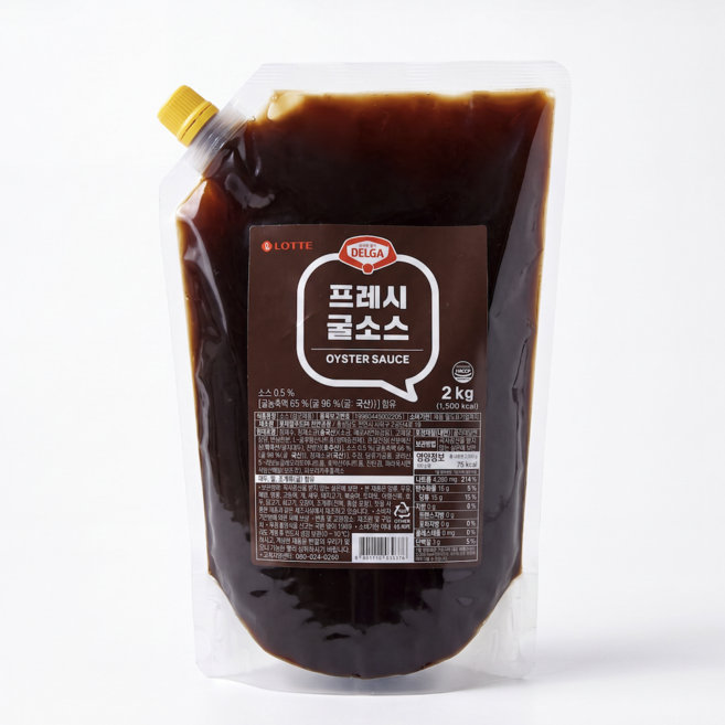 롯데 프리미엄 굴소스 대용량 식당용 업소용 파우치, 6개, 2kg