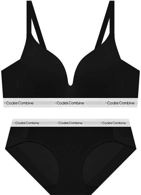 코데즈컴바인 CODES COMBINE 이너웨어 26SS 쉘론 트라이앵글 퓨징 노와이어 브라 햄팬티 세트6Colors 2446985 122805