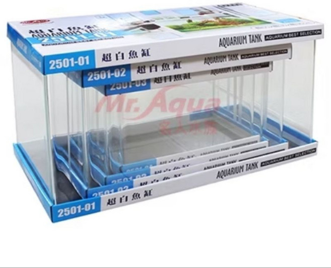 水族先生 小彎角ㄇ型超白缸 - 超白魚缸, 1個, 45x27x30cm 5mm, 透明
