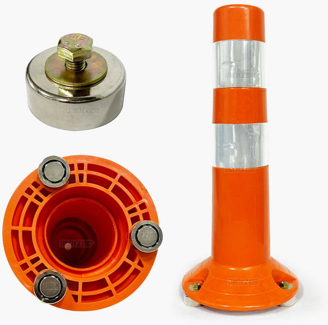 공사 현장 진입통제 자석식 규제봉(협착방지봉) 차선탄력봉 도로차단봉 주차봉 안전봉, 1개, 규제봉(소) H450