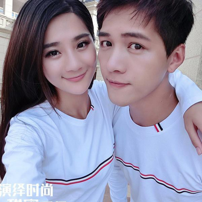 艾咪E舖 純棉長袖T恤 簡約雙色細線設計 男女適用