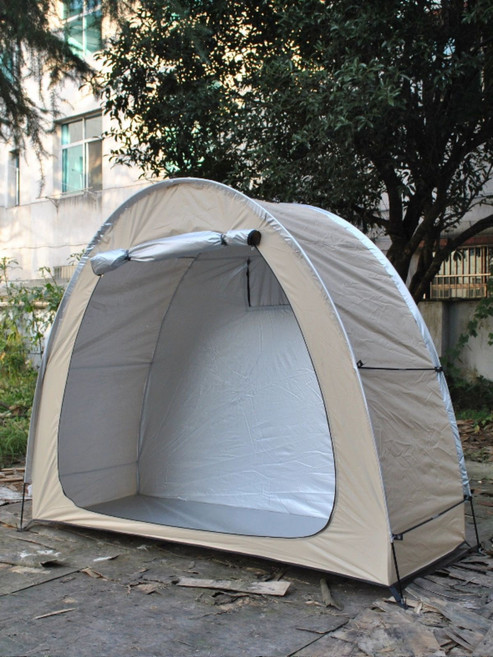 베이지 자전거 텐트 오토바이 야외 라이딩 보관 캐노피, 기본 사용 인원, 싱글 실버 코팅 우천