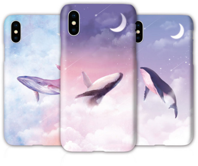시안샵 TRY 3D곡면 하드케이스_달빛고래 / 아이폰13 12 11 MINI PRO MAX 6 7 8 SE2 XS XR