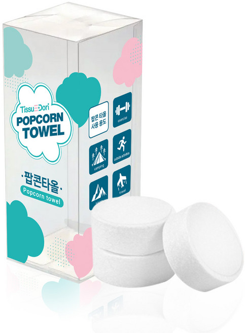 뽑아쓰는 일회용행주 40매 셀롤로오스 위생 다회용 주방 업소용 차박 캠핑 펜션 행주 티슈, 1개, 5개입, 04. 일회용수건(팝콘타올) 5매