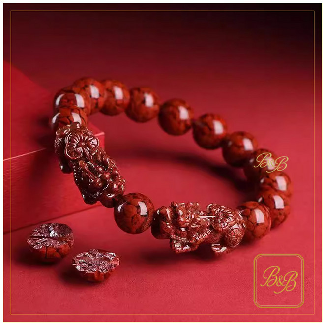 고함량 경채사 삼재 불교염주 쌍비휴팔찌