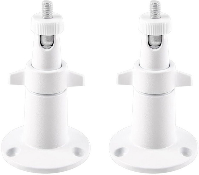 보안 카메라 유니버설 마운팅 브래킷 실내/외 조절 가능한 보안벽 금속 브래킷 Arlo Pro/Pro 2/Pro 3/Pro 4/Ultra/Ultra 2 및 링 스틱 업 캠 배터리, White, 2 Count (Pack of 1), 1개