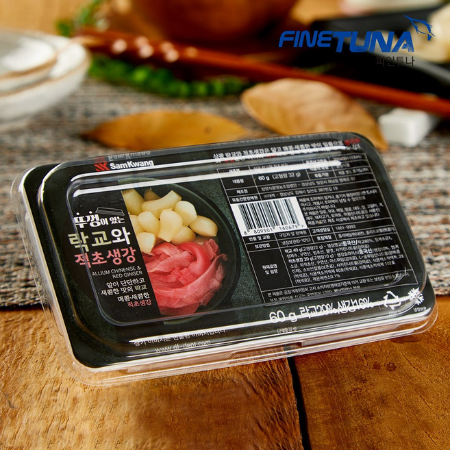 [파인튜나] 신선참치회 락교 초생강 60g 단독구매불가, 1개, 락교+초생강60g