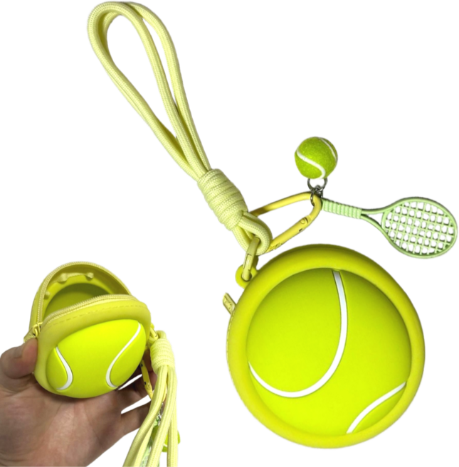 스포츠 키링 열쇠고리 테니스공 야구공 농구공 축구공 키홀더 굿즈 동호회 소모임 선물, 연두색계열, 1개