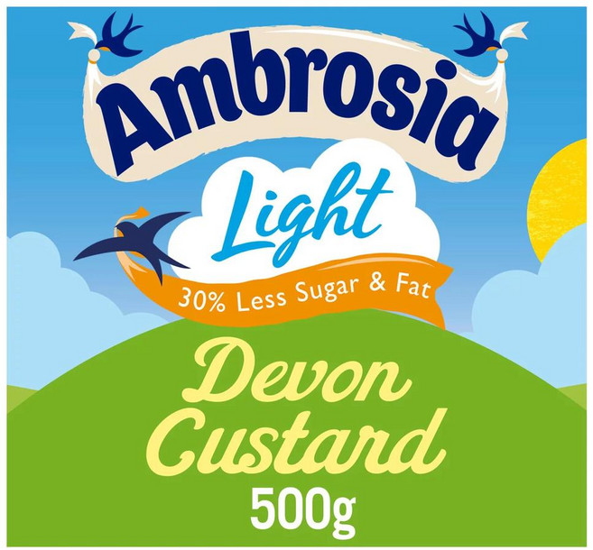 영국 암브로시아 Ambrosia Light Devon Custard 라이트 데본 커스타드, 500g, 2개