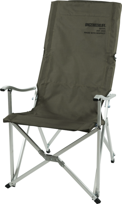 원스위크라이프 롱 릴렉스 캠핑의자 특대 실버프레임, 카키, 1개