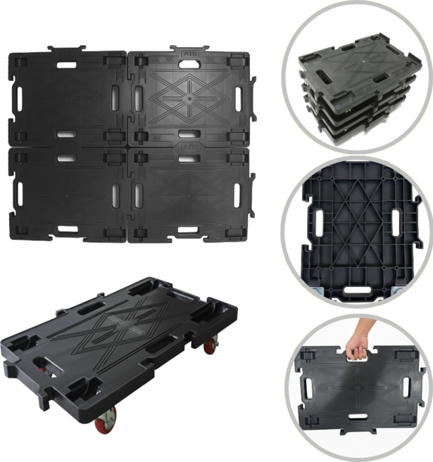 아진 구루마 대차 달리 끌차 바퀴 운반 이동카트 무소음 연결형 손잡이 없음, 1개