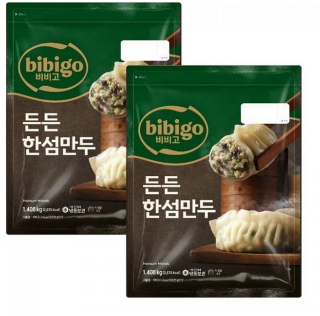 비비고 수제 한섬만두 2 부추 목이버섯 물밤 간편한 간식 안주 야식 간편조리 코스트코, 1.408kg, 1개