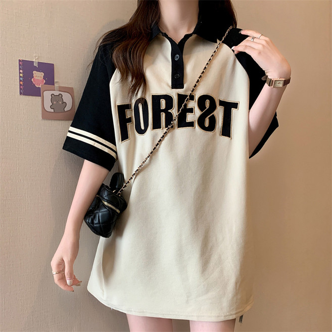 65면통mm루즈핏미듐빅사이즈반팔티 여여름디자인감 스탠카라상의