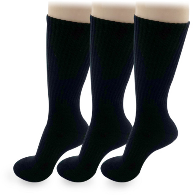 윌리엄리 남성 왕발 빅사이즈 스포츠 도톰양말 3켤레, 블랙