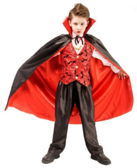 할로윈 어린이 드라큘라 뱀파이어 상하세트 망토 코스프레 남아 여아 코스튬