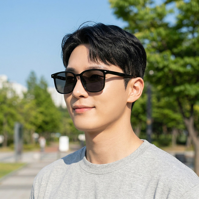 LICOV 틴트 편광 선글라스 초경량 투명뿔테 남녀공용