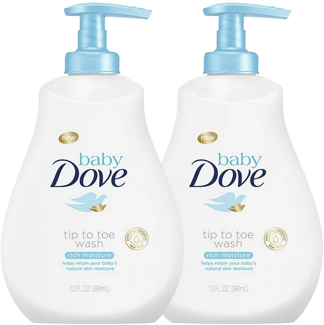도브 키즈 팁 투 토 워시 리치 모이스처, 2개, 384ml - 쿠팡