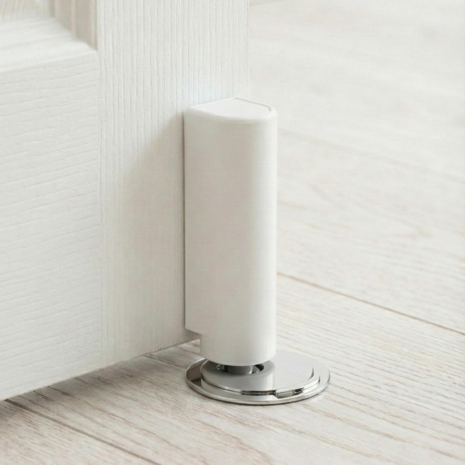 무타공 방문 도어스토퍼 강력 자석 초슬림 방문고정, 1개, 화이트