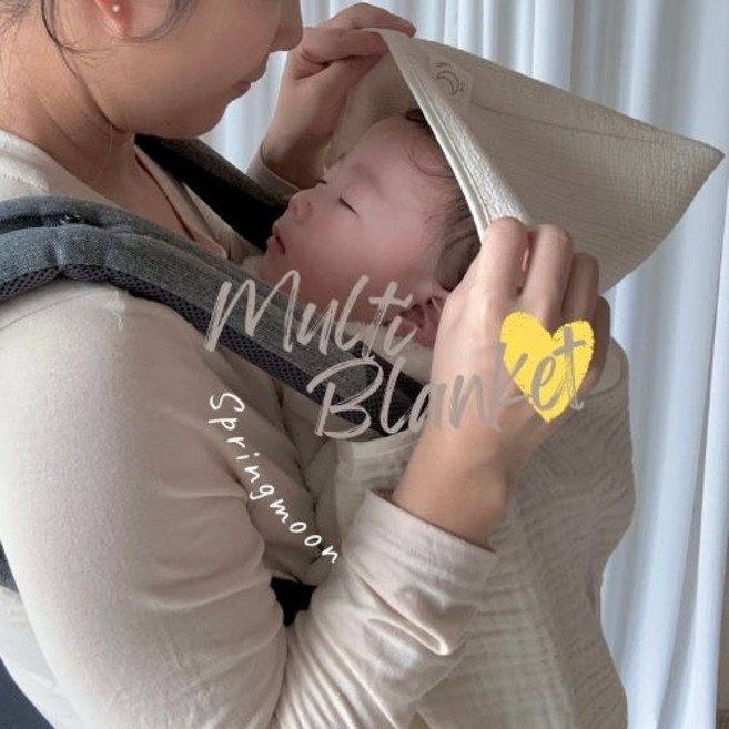 거즈 아기띠워머 (4계절) 아기 가리개 햇빛가리개 신생아 가리개 임신/출산/백일선물 아기이불 거즈이불 낮잠이불 수유가리개 봄달, 데이지(모자없음)