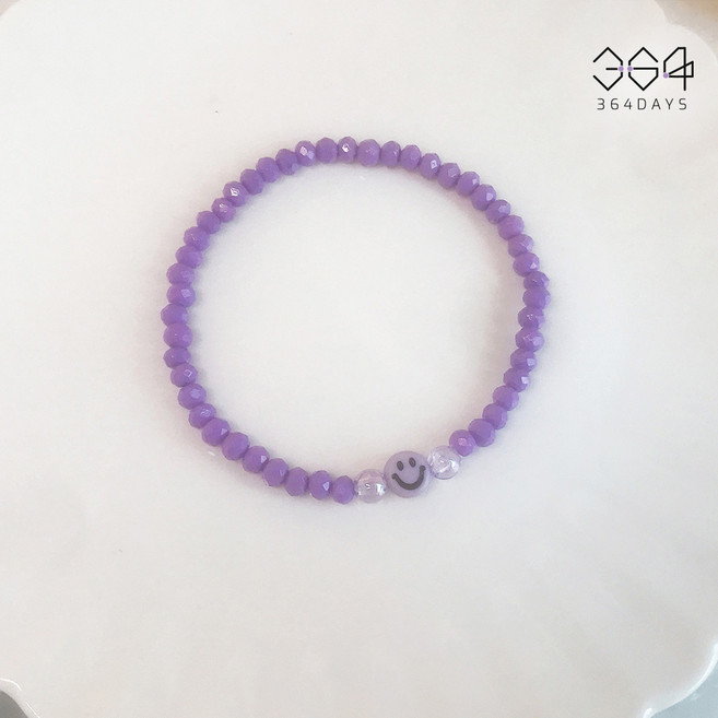 364days 보라해 BTS 아미 보라색 팔찌 비비드 퍼플 크리스탈 비즈팔찌 커플팔찌 우정팔찌 남녀공용 유아동 성인 남성 여성 사이즈 선택가능