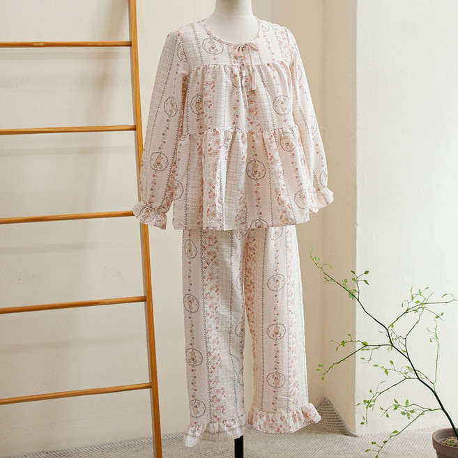 초등 여아 여주니어 간절기 봄 가을 긴팔 파자마 잠옷 홈웨어