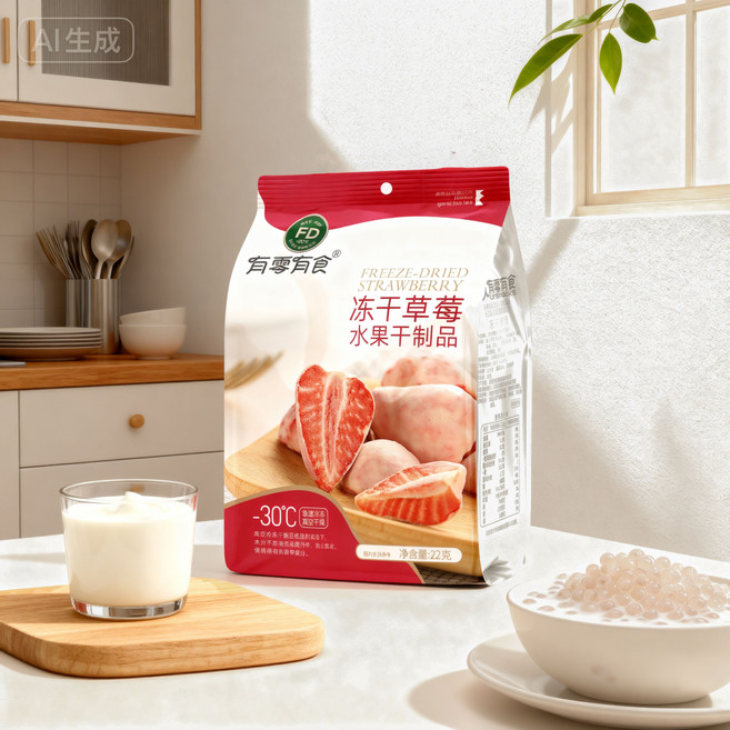 프리미엄 간식 밀크 동결건조딸기, 1개, 38g