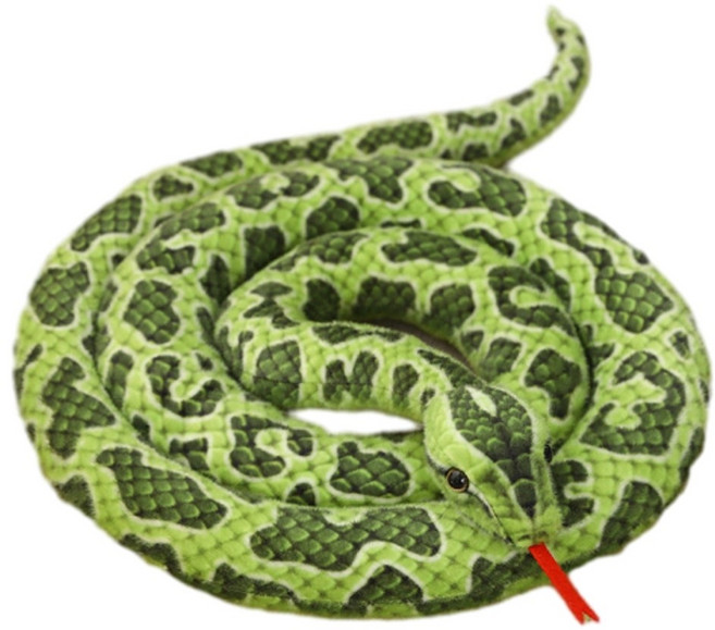 ADSA 模擬黃金蟒毛絨玩具, 綠花斑蛇, 1個, 110cm