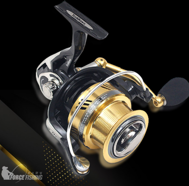 스피닝릴 바다 낚시 민물 루어 배 선상 지깅 파핑 원투 커버 6000번 방어 부시리, 금색, 스피닝릴 6000